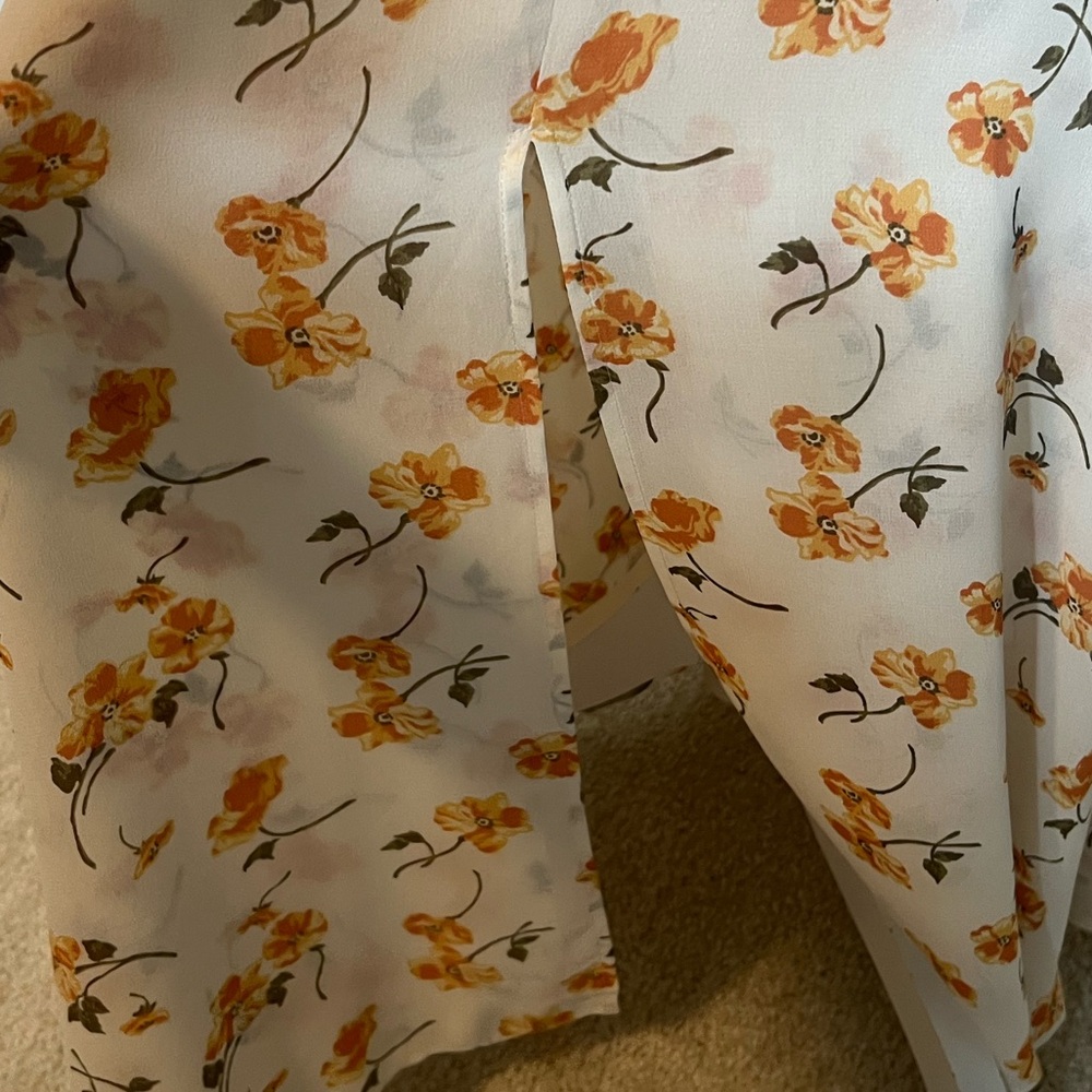 Reformation Floral Maxi Dress - Cream and Orange - Picture 3 of 7